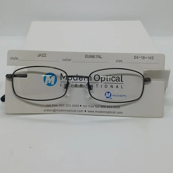 NWT MEN'S MODERN OPTICAL EYEGLASS FRAMES JAZZ GUNMETAL - Picture 1 of 3